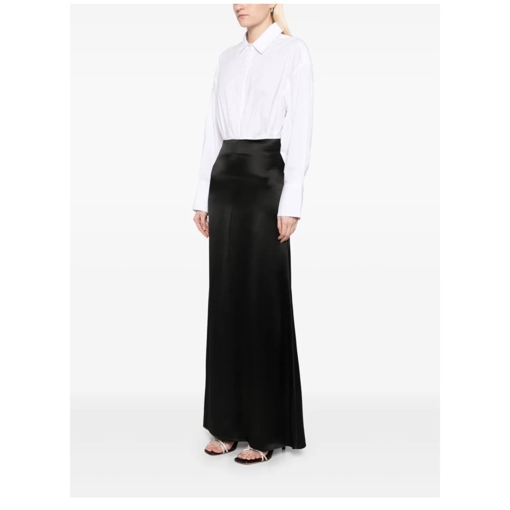 STAUD Nile Dress Black White Button Up Maxi Shirt Dress Bran New